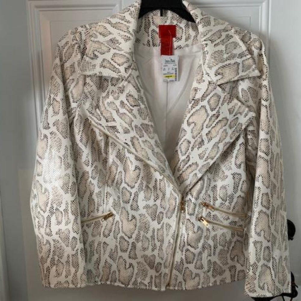 Cristina V. Faux Snakeskin Jacket, Sz XL
